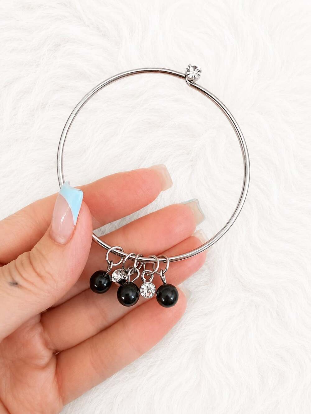 Paparazzi 'Good Evening' Silver-Tone Bangle Bracelet